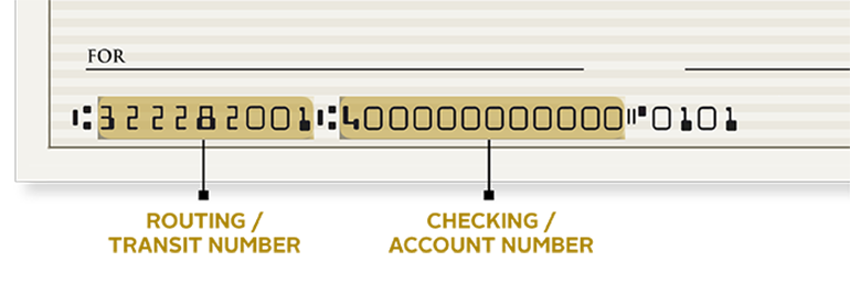 sample check image with account and routing numbers