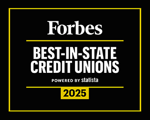 Forbest Best-in-State Credit Unions award logo, 2025.
